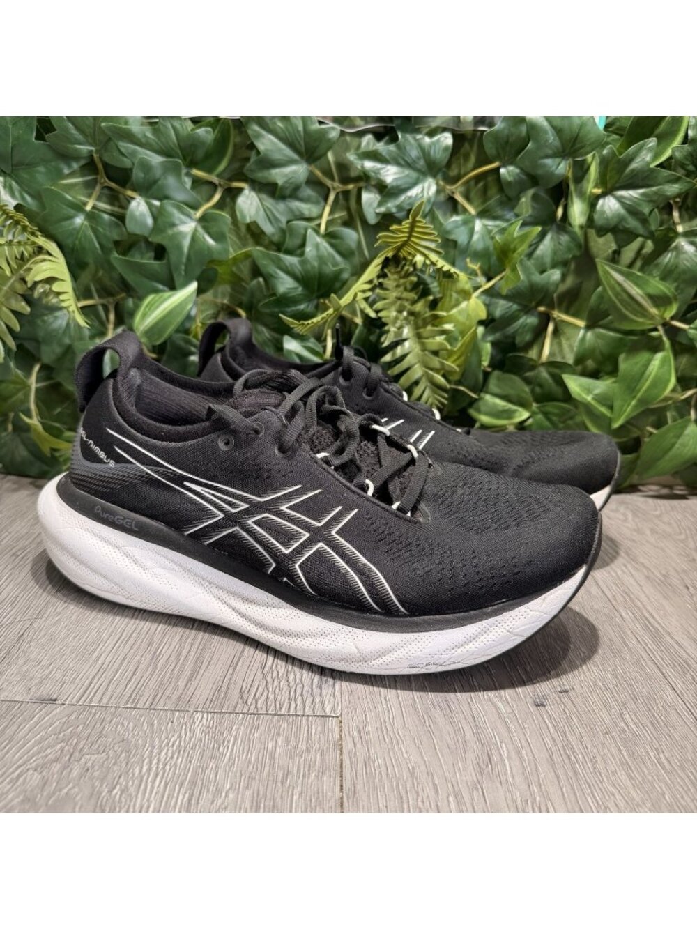 ASICS GEL-Nimbus 25 Shoes Womens Size 10 Black White Running Sneakers 1012B356